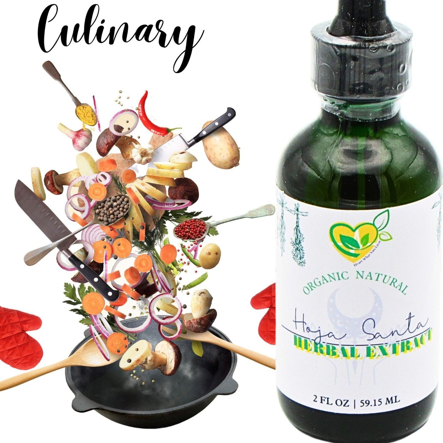 Hoja Santa Tincture Organic Herbal Liquid Drops Natural Plant-Base 2 oz ACUYO
