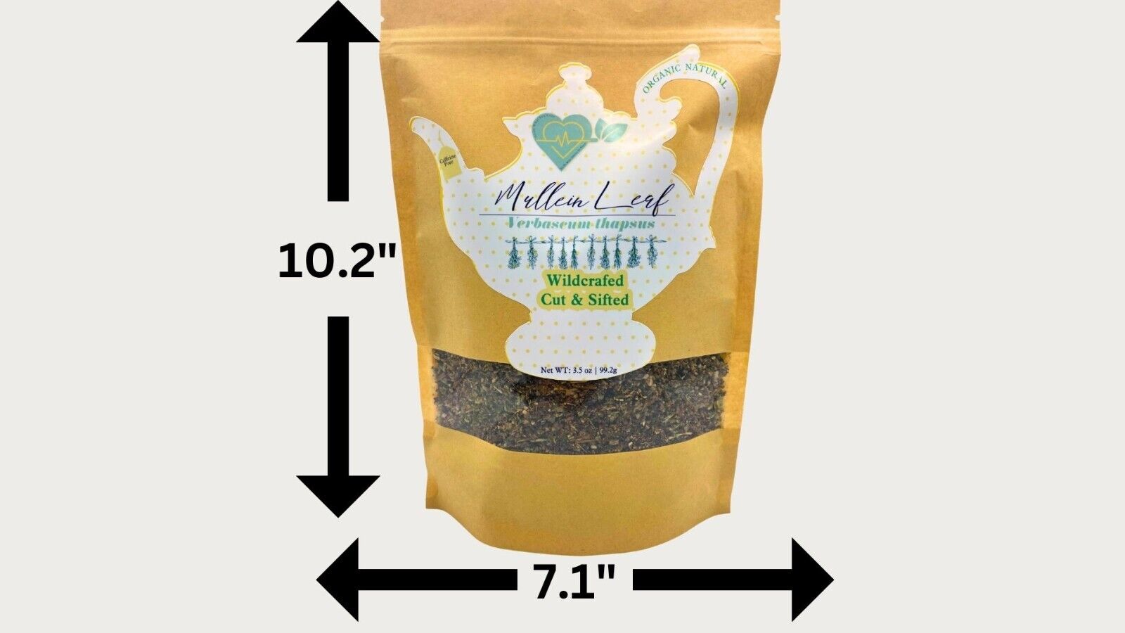 "Organic Mullein Leaf Tea Loose Herb 3.5 oz for Respiratory System Care"