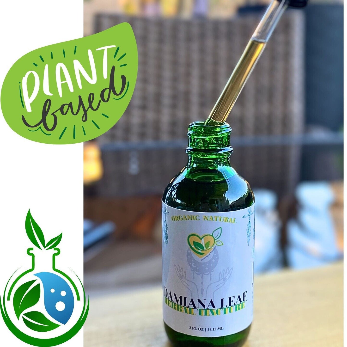 Damiana Tincture Liquid Herbal Drops 2 FL OZ Natural Organic Plant-base Extract