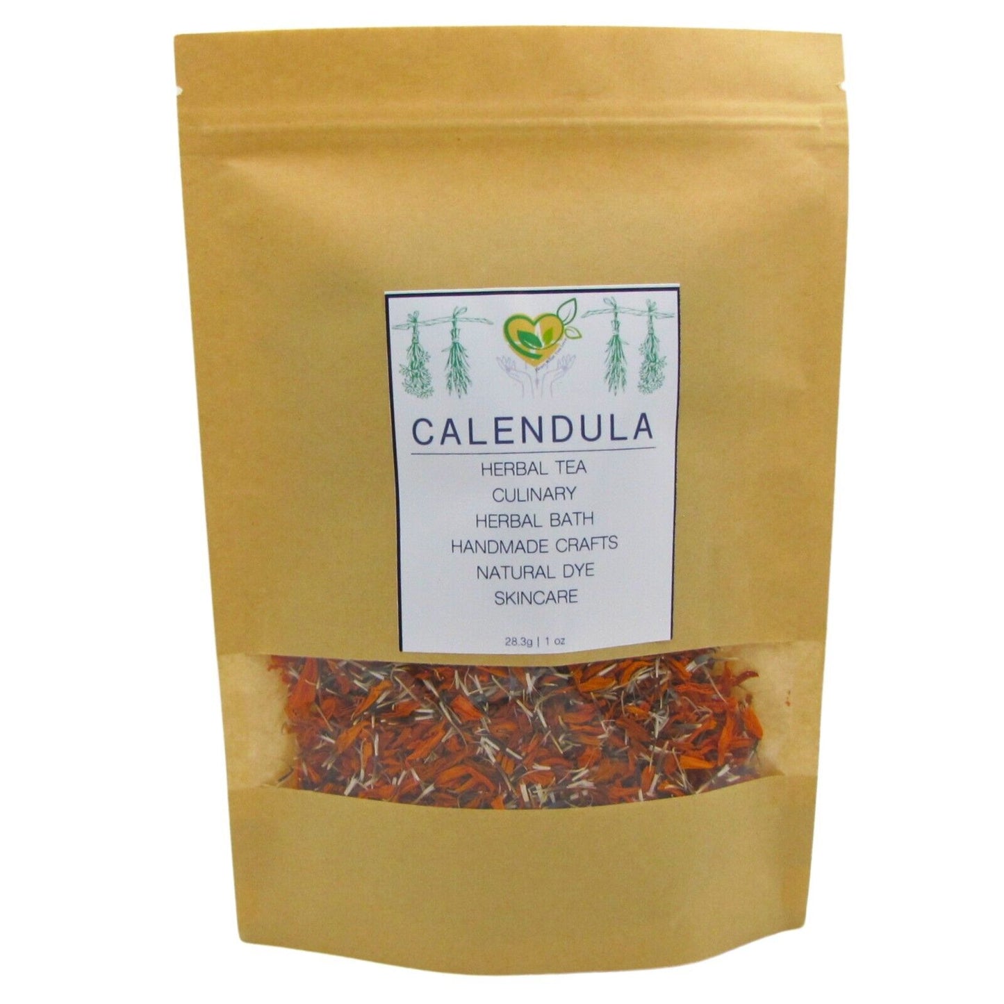 Calendula Marigold Cut & Sifted Organic Dry Herb Natural 28.3g 1 OZ Orange