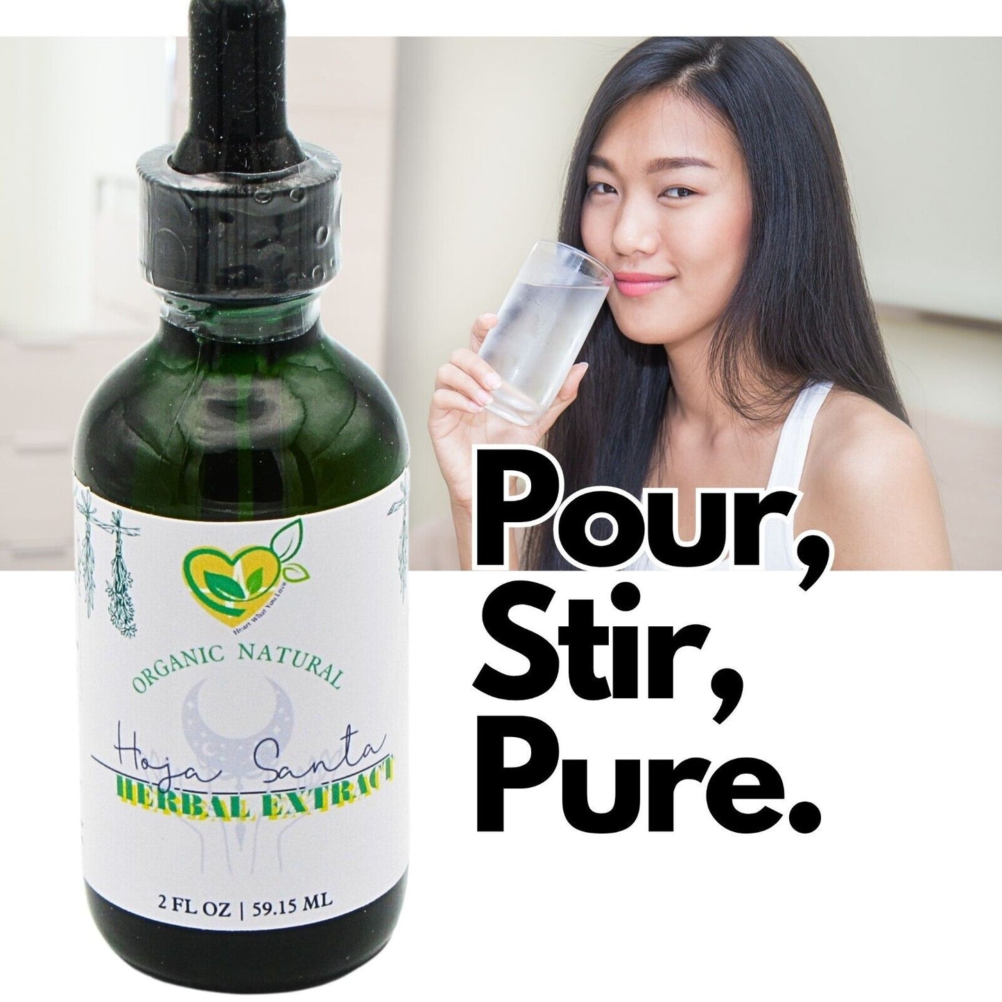 Hoja Santa Tincture Organic Herbal Liquid Drops Natural Plant-Base 2 oz ACUYO