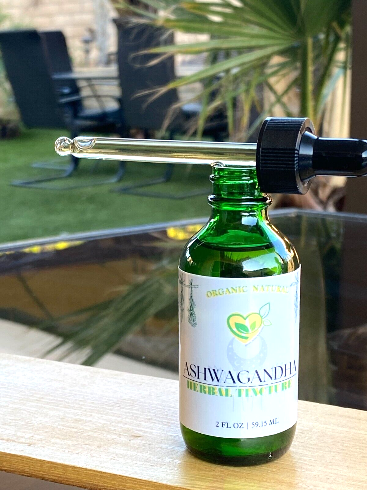 Ashwagandha Tincture Organic Liquid Root Drops 2 oz Natural Mood Stress Balance