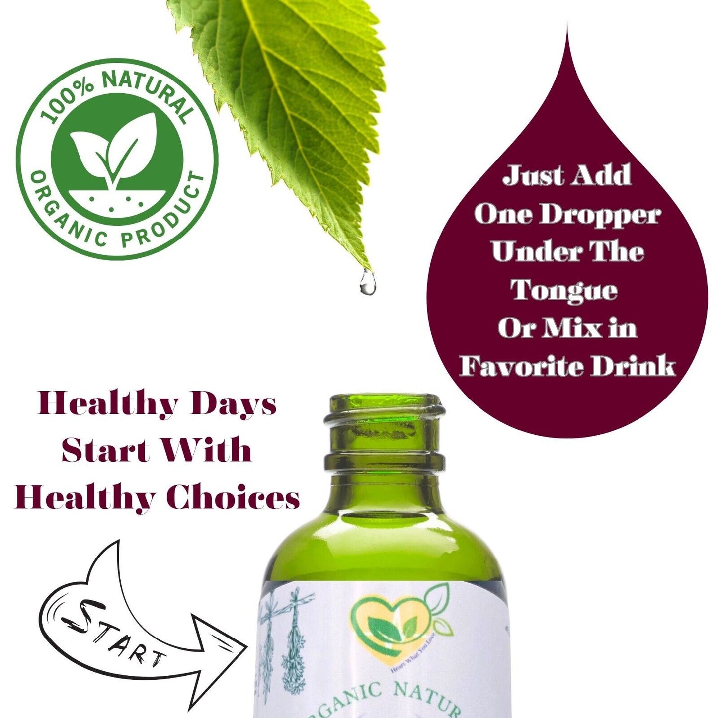 Damiana Extract Non-Alcohol  Liquid Herbal Drops Natural Organic Plant-base 2 OZ