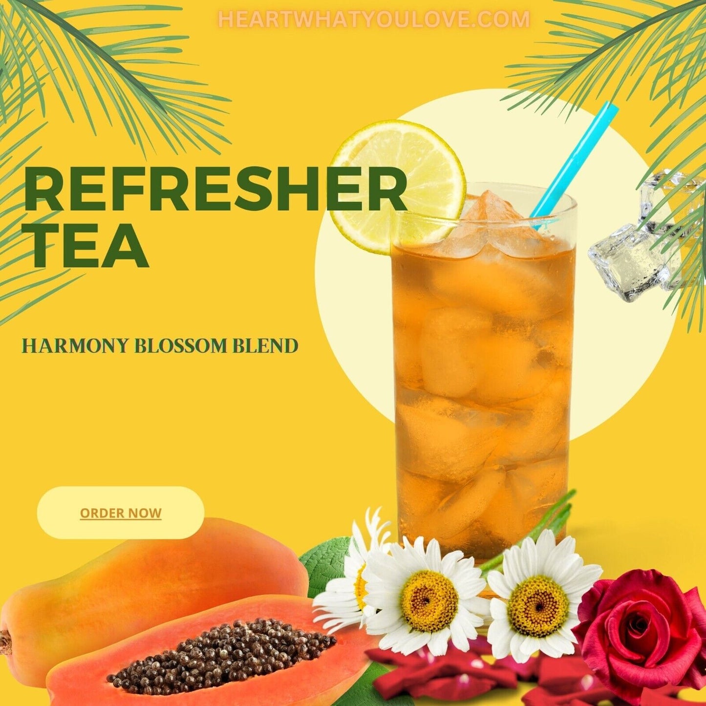 Chasteberry Rose Papaya Leaf Tea Blend - Loose Leaf Herbal Mix - 3.5 oz Natural