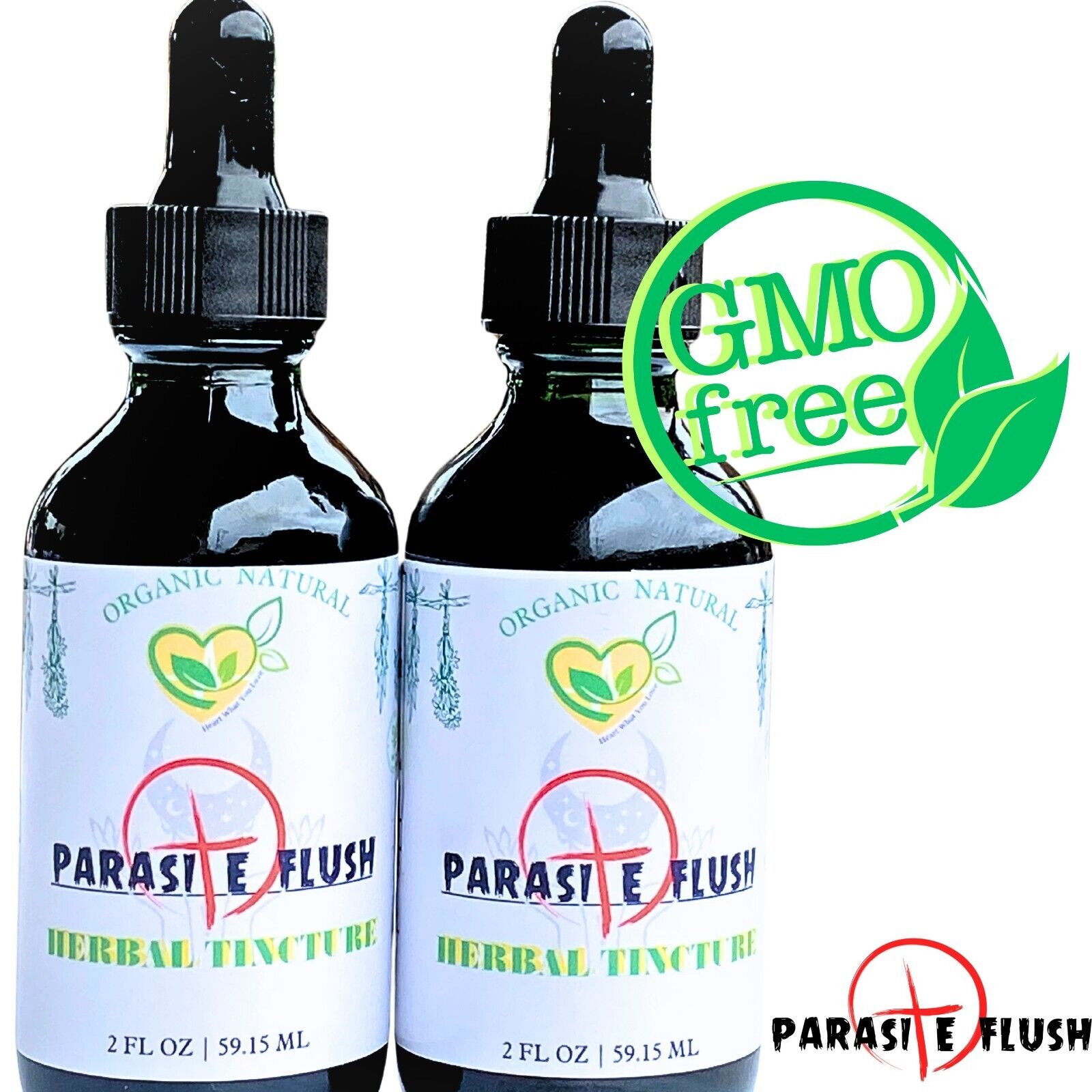 "Organic Parasite Flush Tincture Herbal Detox Drops 2 FL OZ"