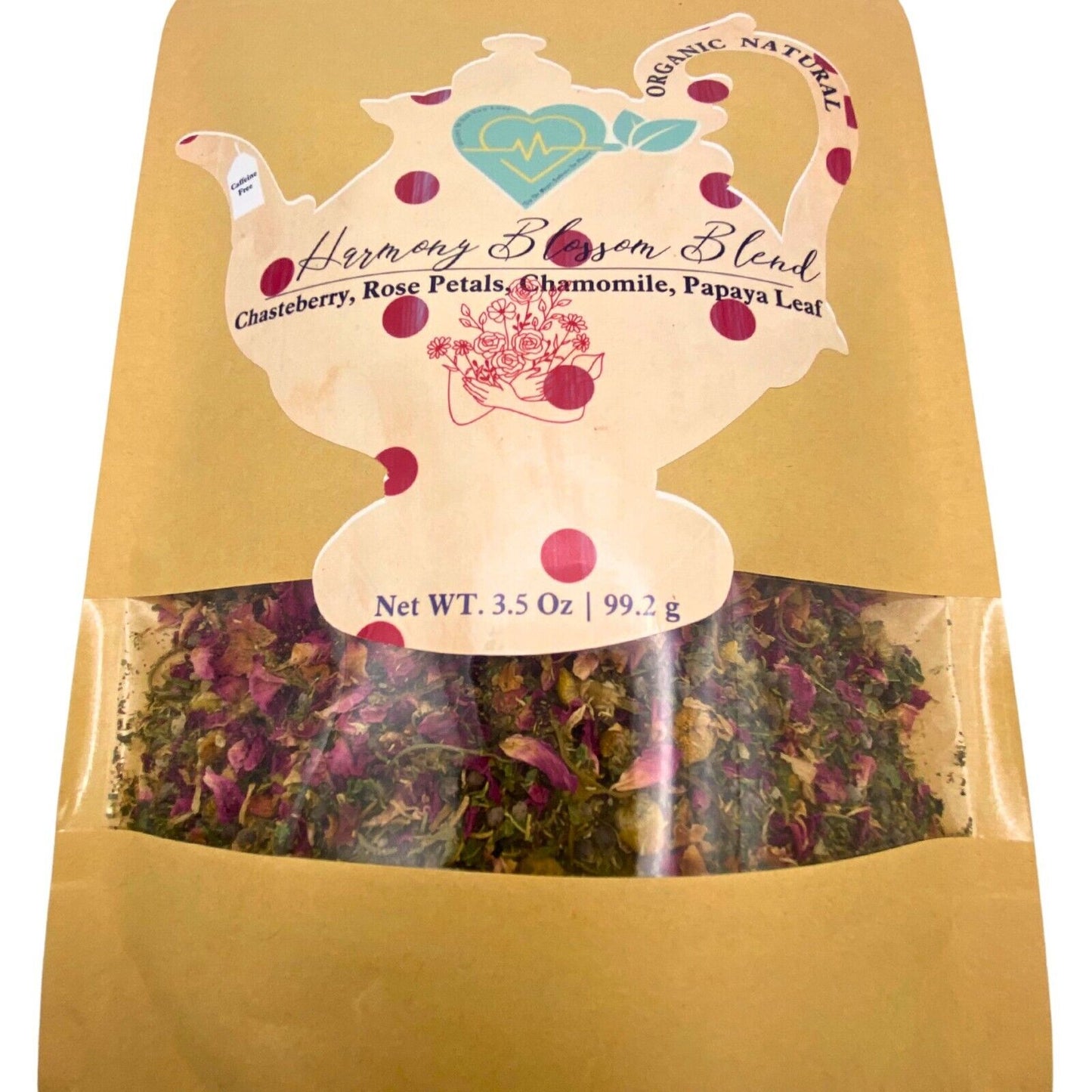 Chasteberry Rose Papaya Leaf Tea Blend - Loose Leaf Herbal Mix - 3.5 oz Natural