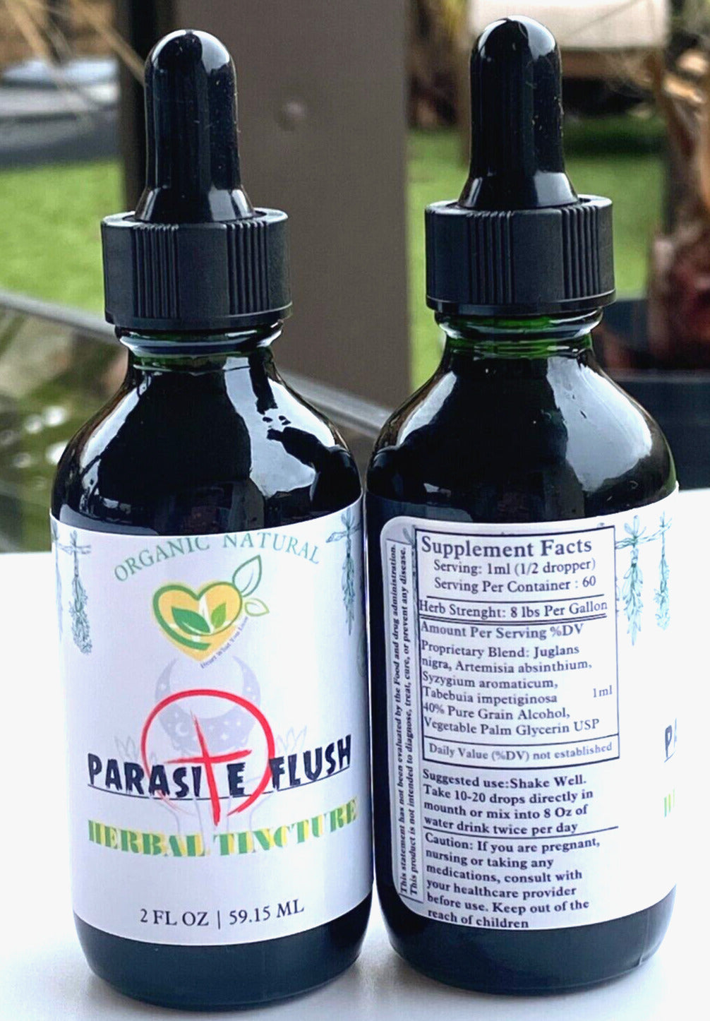 "Herbal Detox Parasite Flush Tincture Organic 2oz Liquid Drops"
