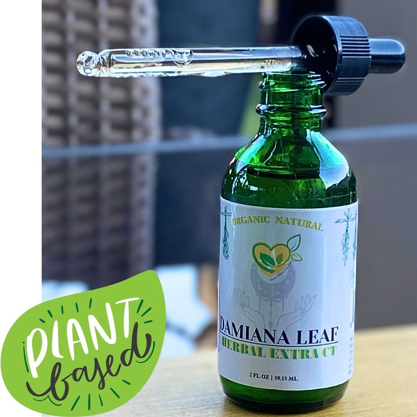Damiana Extract Non-Alcohol  Liquid Herbal Drops Natural Organic Plant-base 2 OZ
