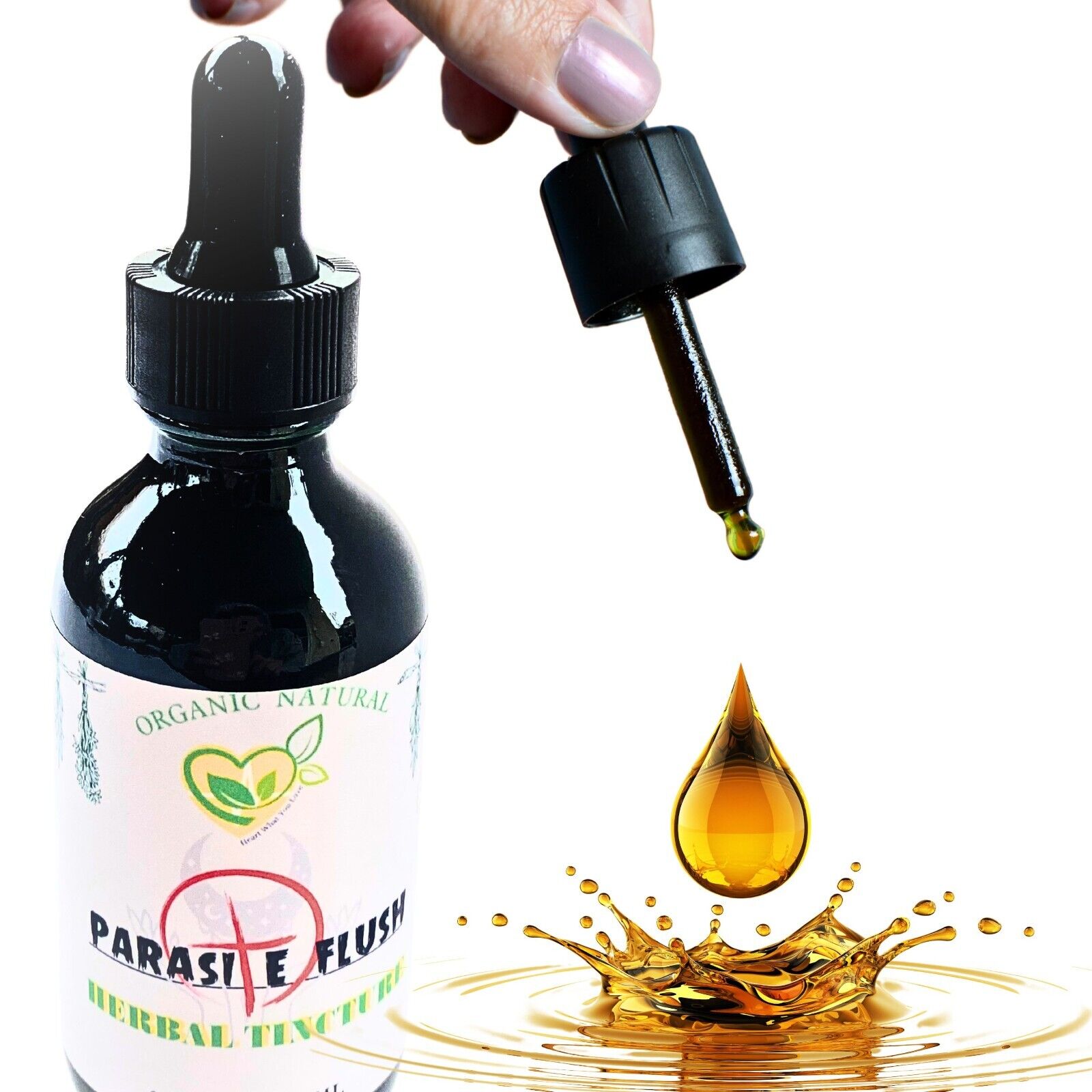 "Detox Parasite Flush Tincture Liquid Drops Organic 2 FL OZ"