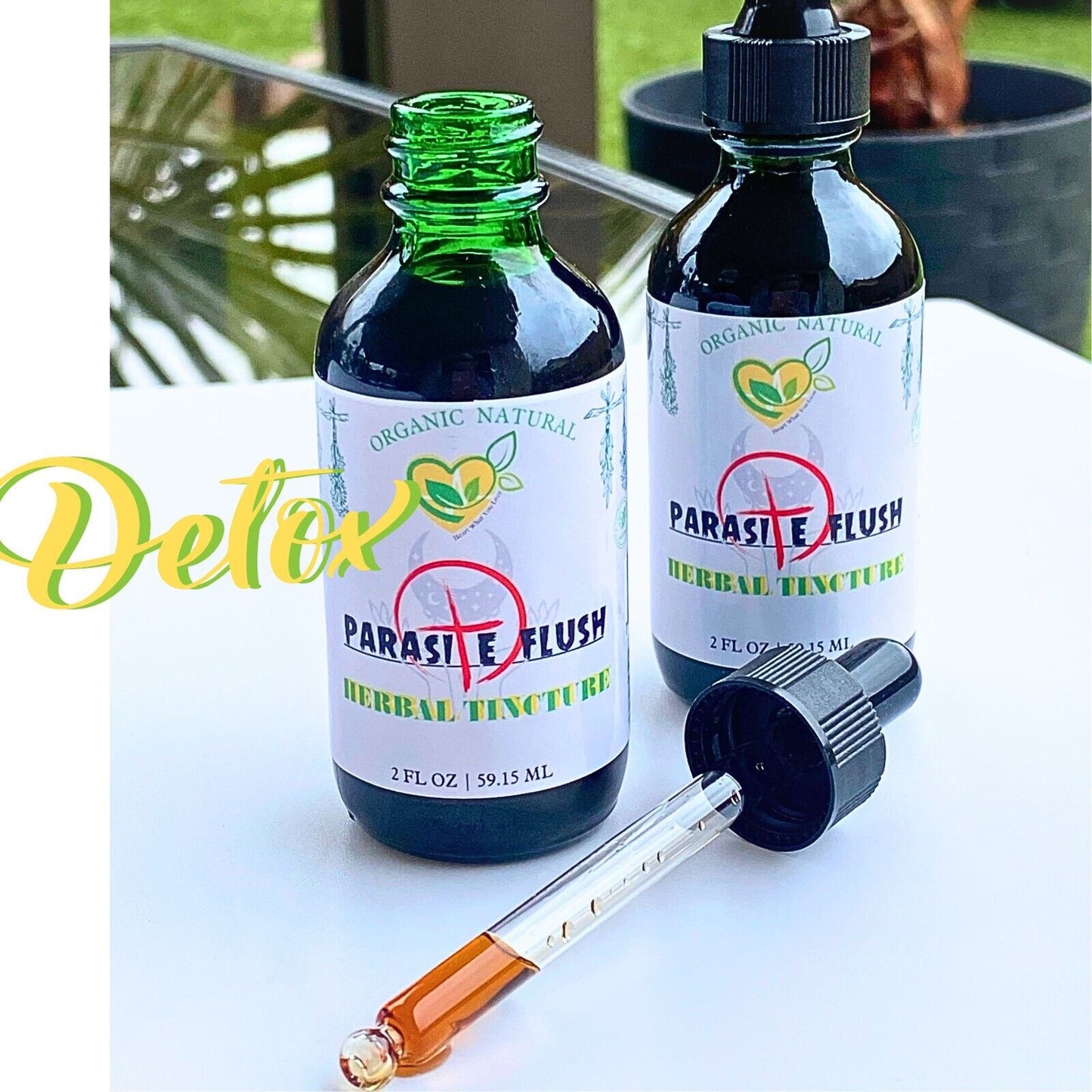 "Parasite Flush Organic Tincture Detox Liquid Drops 2 FL OZ"