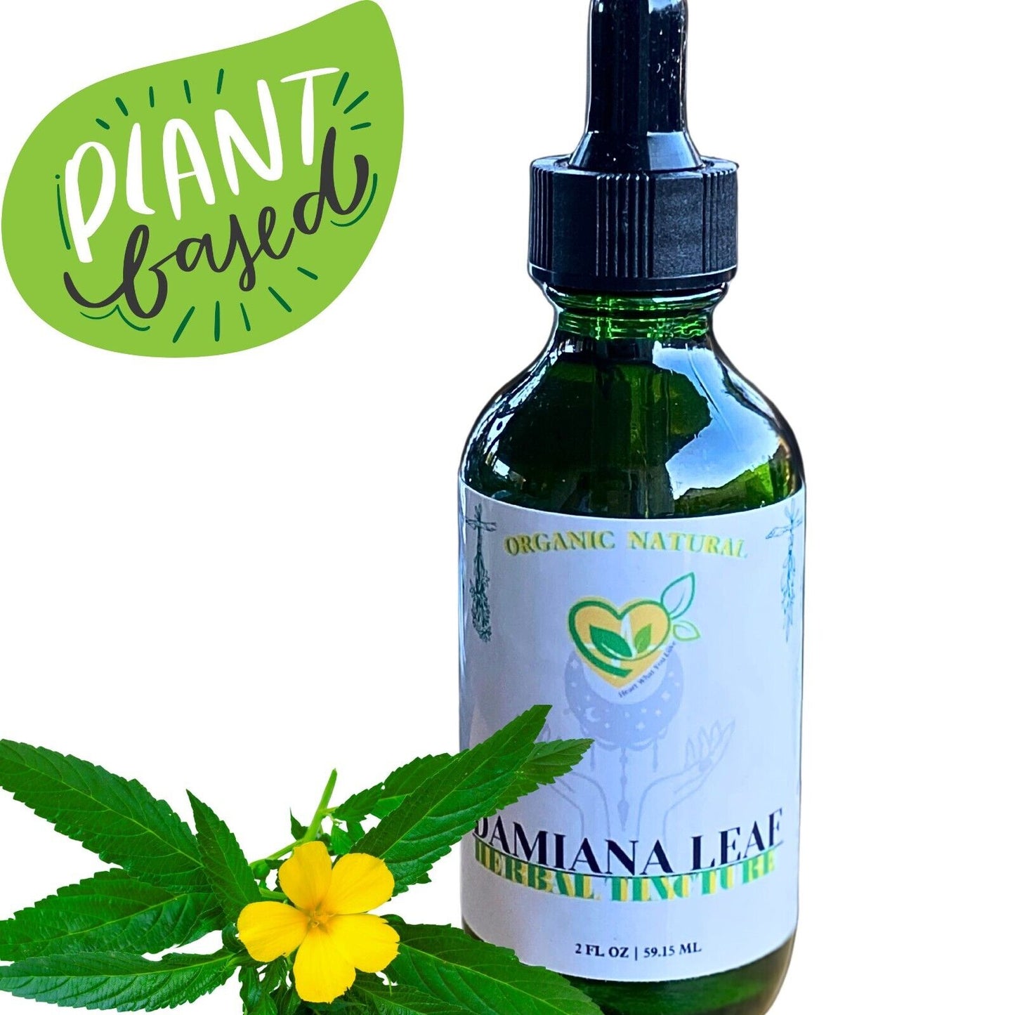 Damiana Tincture Liquid Herbal Drops  2 FL OZ Natural Organic Plant-base Extract