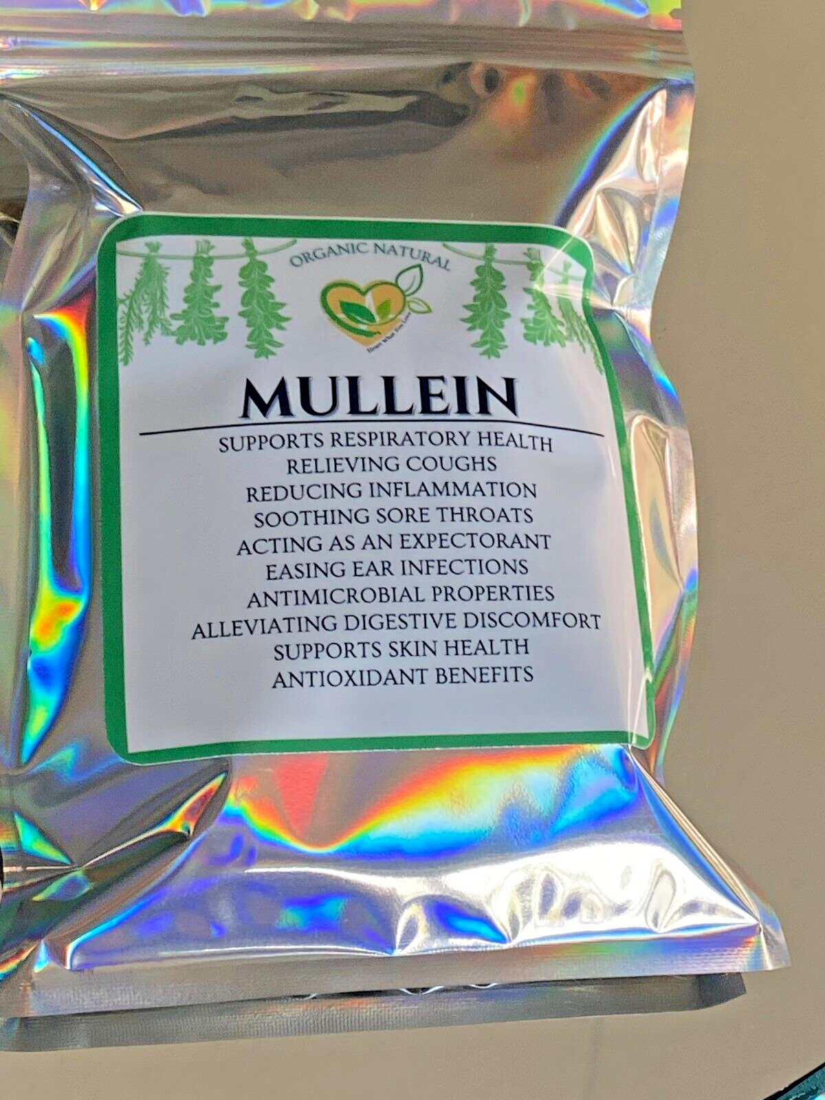 "28.3g Organic Mullein Leaf Whole Herb for Healthy Lungs & Breathing Support"