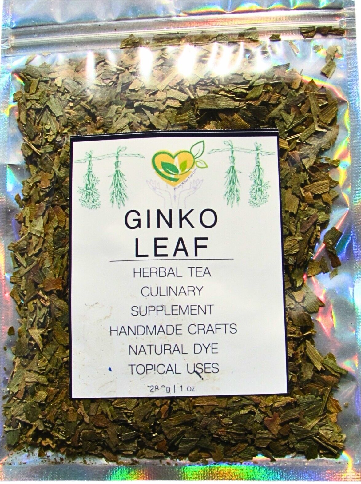 Ginkgo Leaf cut & sifted Ginkgo Biloba Organic Herb Natural 28.3g 1 OZ Memory
