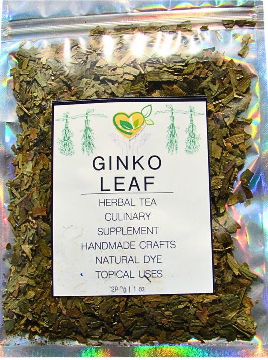 Ginkgo Leaf cut & sifted Ginkgo Biloba Organic Herb Natural 28.3g 1 OZ Memory
