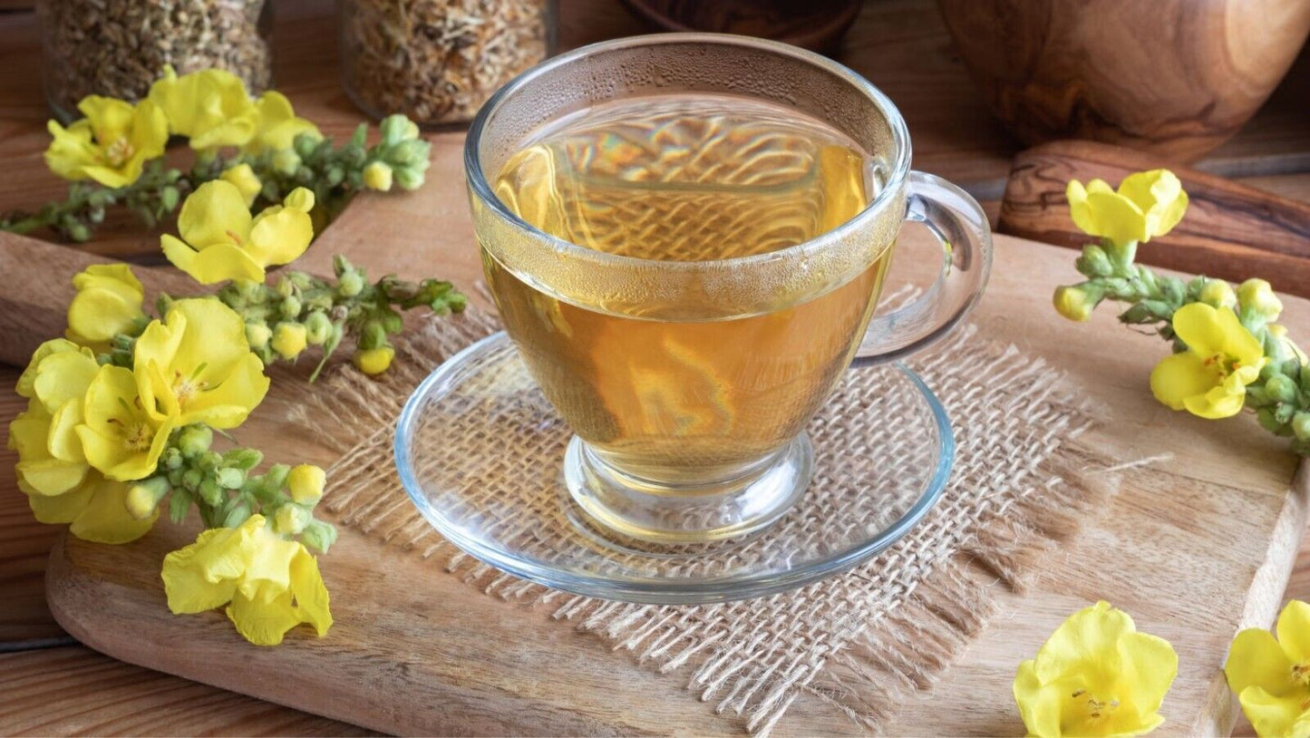 "Mullein Leaf Organic Tea Loose Herb 3.5 oz for Lung & Respiratory Health"