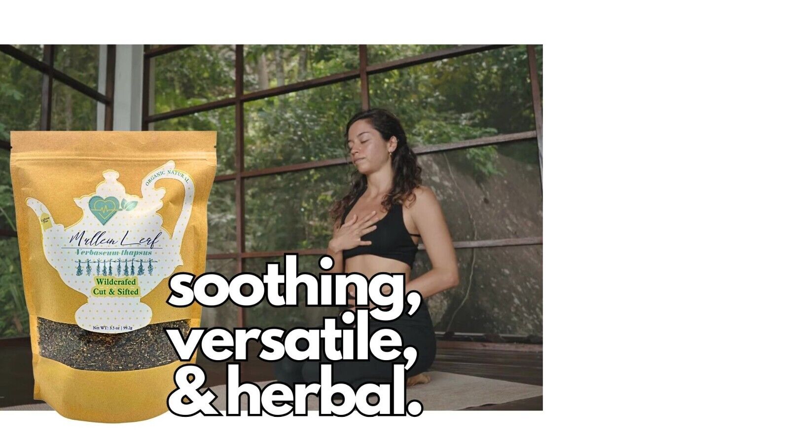 "Organic Mullein Leaf Herbal Tea 3.5 oz Loose Herb for Lung Health"