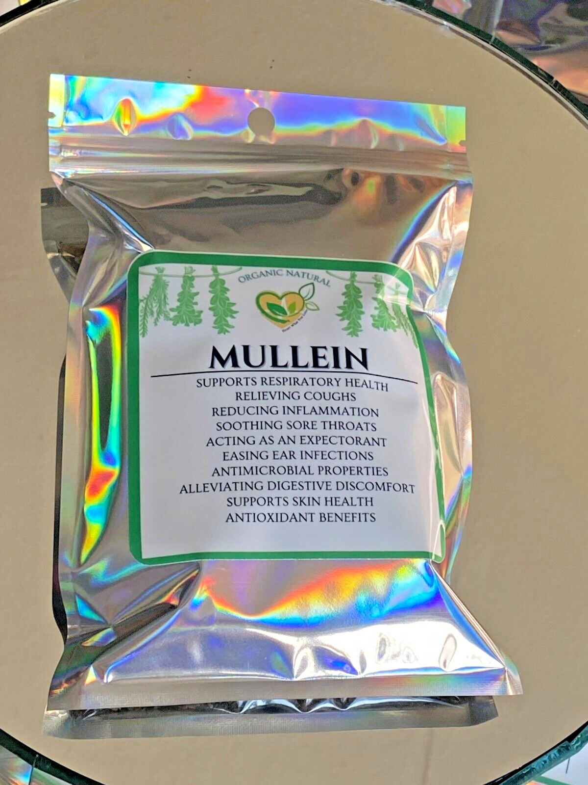 "Mullein Leaf Certified Organic 1 oz for Lung Health and Breathing Relief"