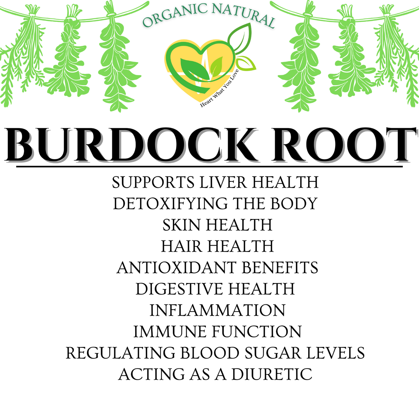 Burdock Root Cut & Sifted Organic Herb Natural Herbal 28.3g 1 OZ Diabetic Health