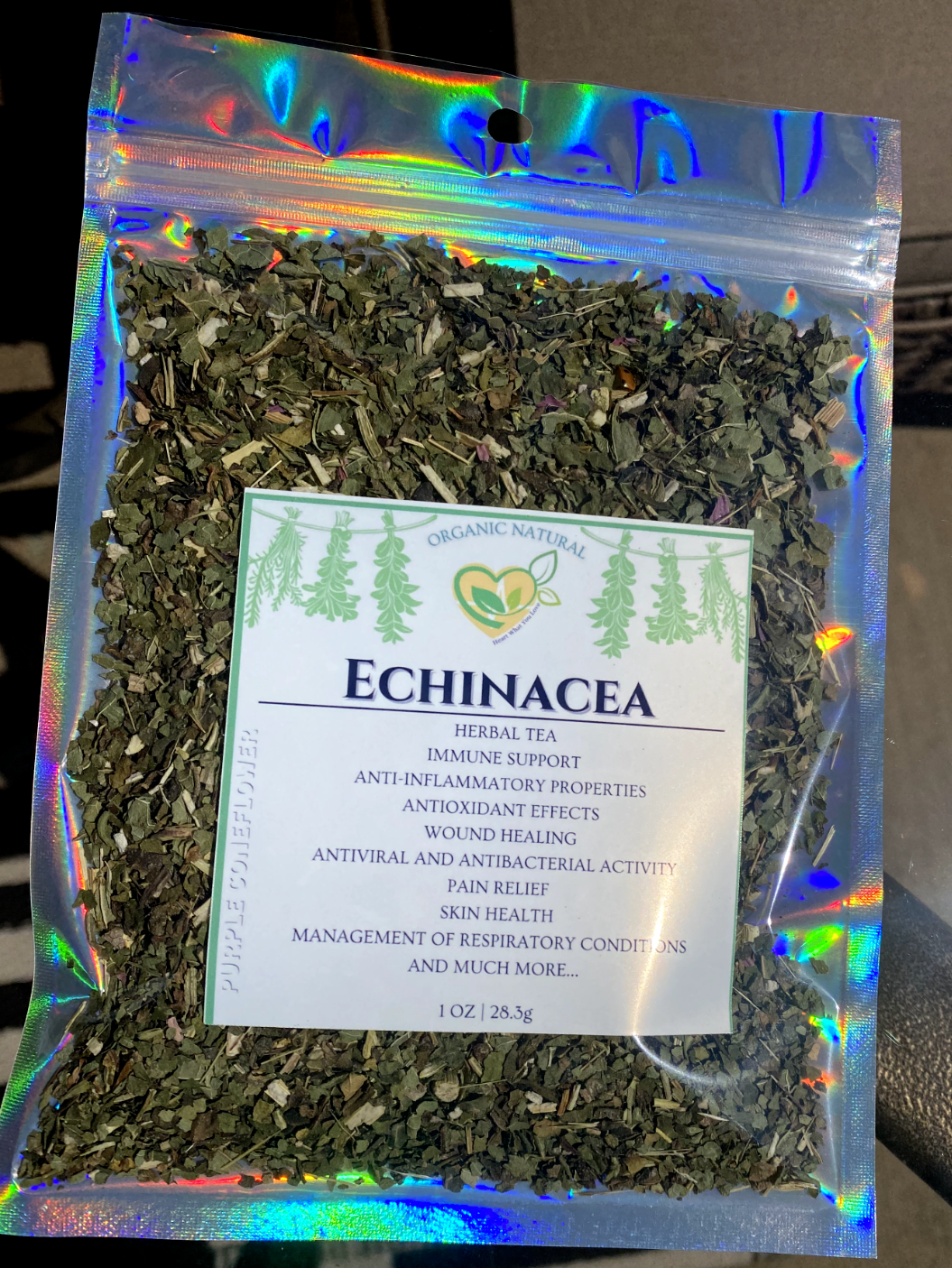 Echinacea Organic Herb Dried Cut Kosher Ready Echinacea Purpurea 28.3g 100% Pure