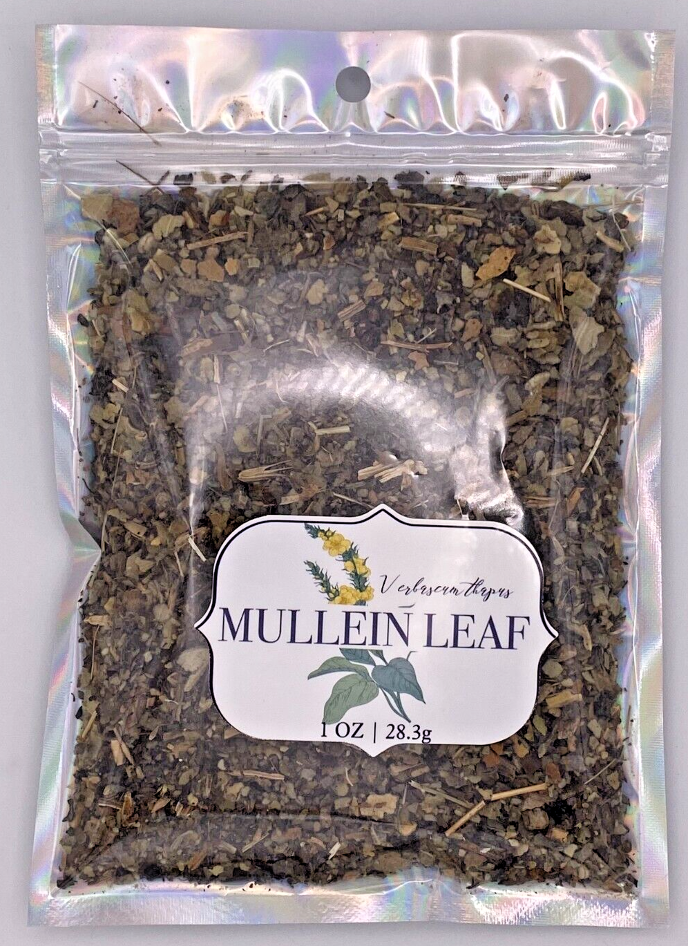 "Organic Mullein Leaf 28.3g Certified Whole Herb for Respiratory Health"
