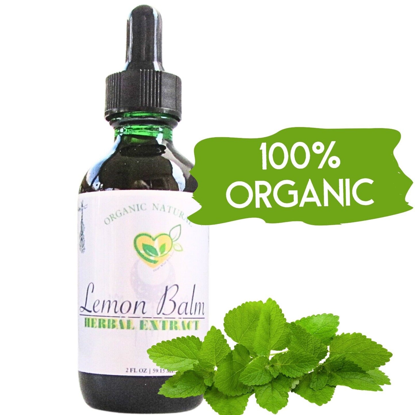 Lemon Balm Extract Non-Alcohol Liquid Herb Drops Organic Natural Aid 2 oz