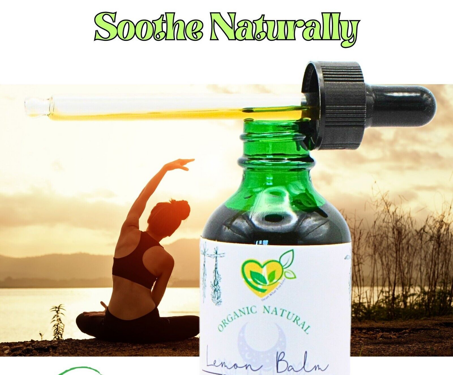Lemon Balm Extract Non-Alcohol Liquid Herb Drops Organic Natural Aid 2 oz