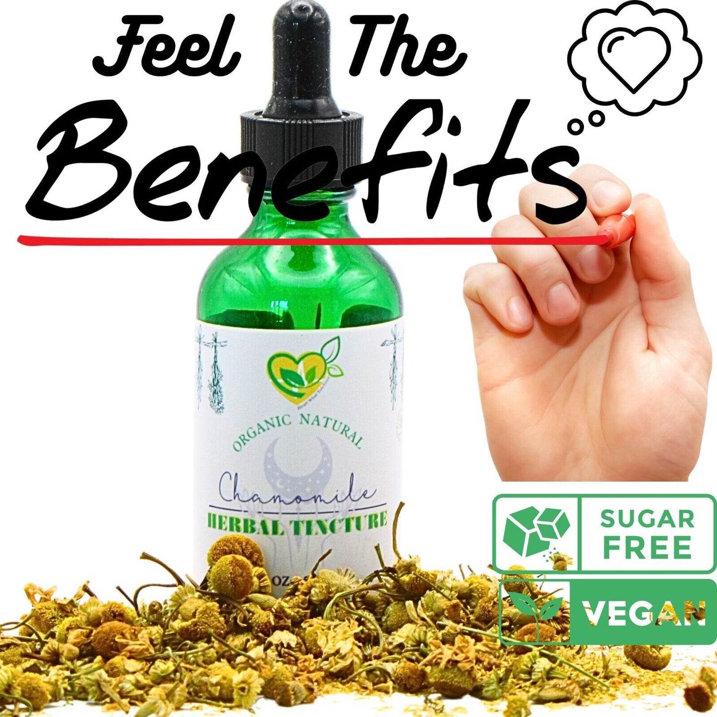 Chamomile Tincture Organic Mega Herbal Liquid Drops Natural Plant-Base 2 oz