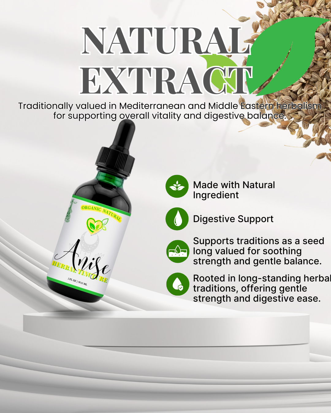 Anise Seed Tincture - Pimpinella anisum - 2 oz / 4 oz / 16 oz