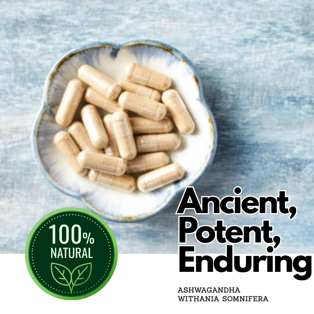 Ashwagandha Capsules, 60/120/180 Ct | Vegan, Plant-Based Herbal Supplement