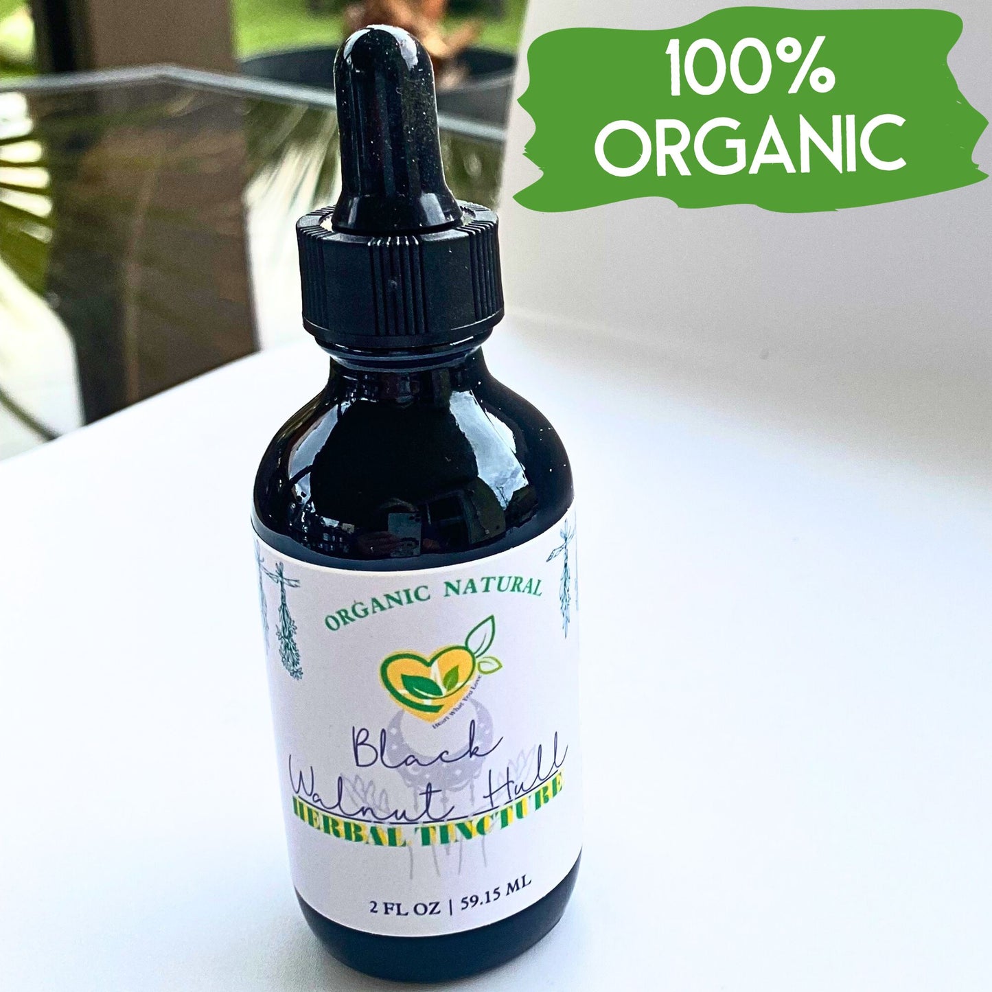 Organic Black Walnut Hull Tincture – 2 FL OZ – Natural Parasite Detox, Digestive Support, Immune Boost, Anti-Fungal Remedy