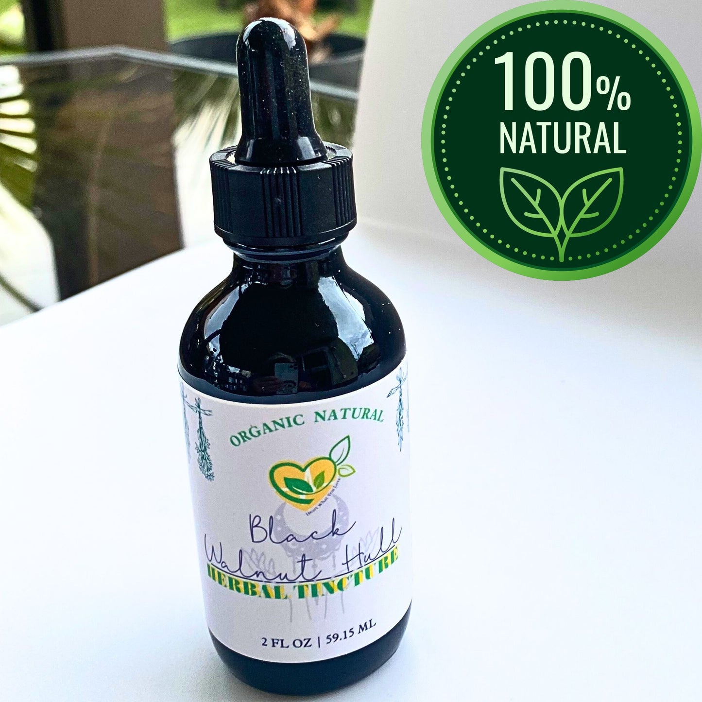 Organic Black Walnut Hull Tincture – 2 FL OZ – Natural Parasite Detox, Digestive Support, Immune Boost, Anti-Fungal Remedy