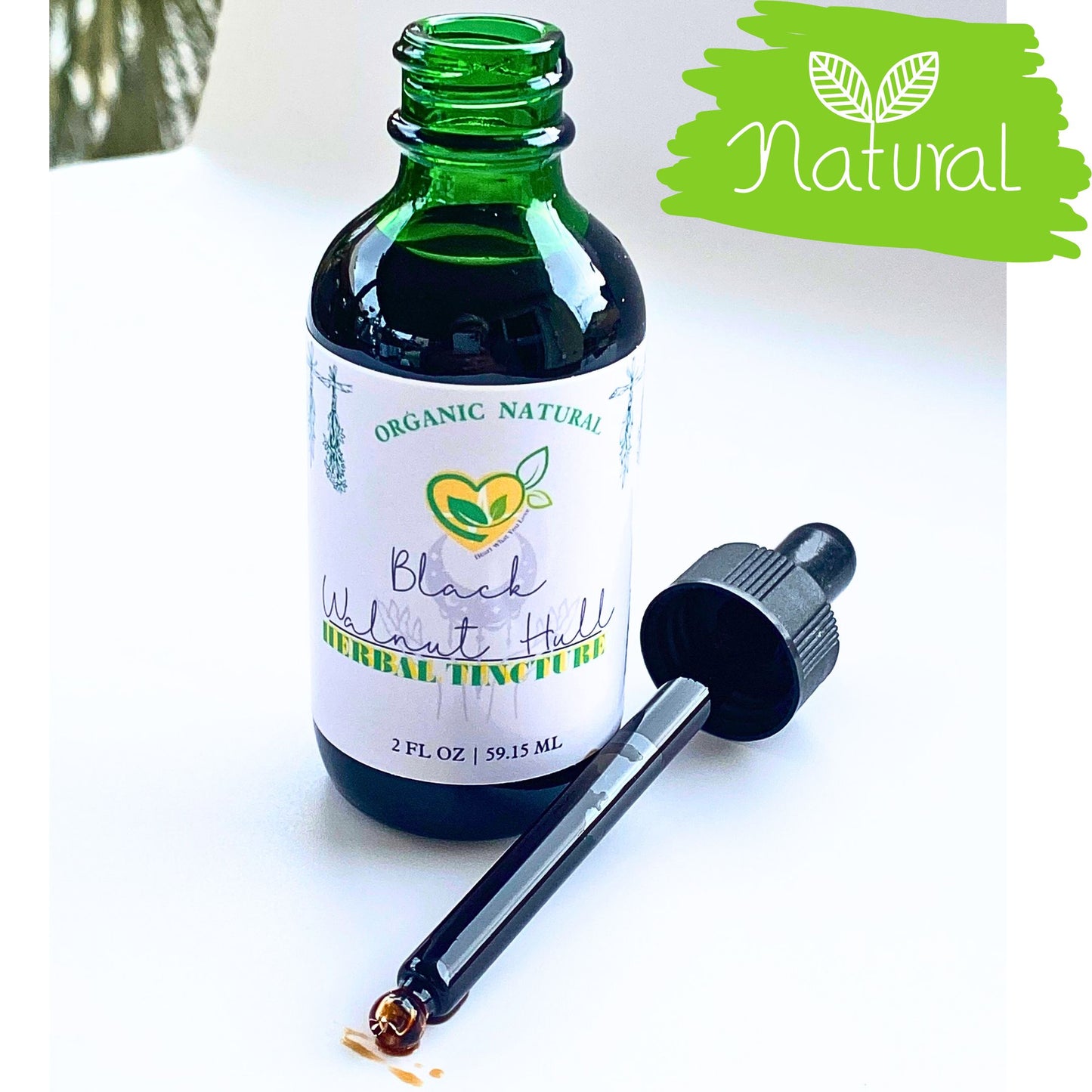 Organic Black Walnut Hull Tincture – 2 FL OZ – Natural Parasite Detox, Digestive Support, Immune Boost, Anti-Fungal Remedy