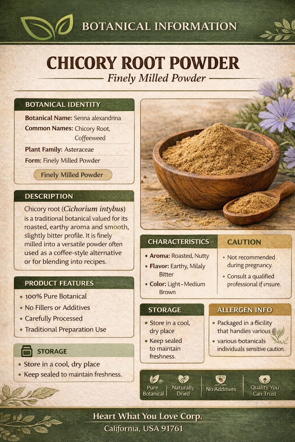 Chicory Root Powder (Cichorium intybus)