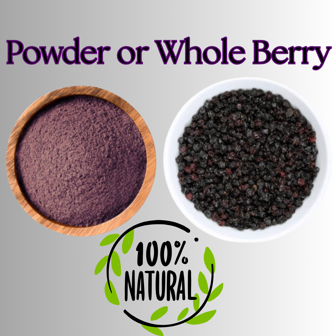 Elderberry Dried Whole Sambucus nigra Organic Kosher Berries Natural 1/4/8 OZ