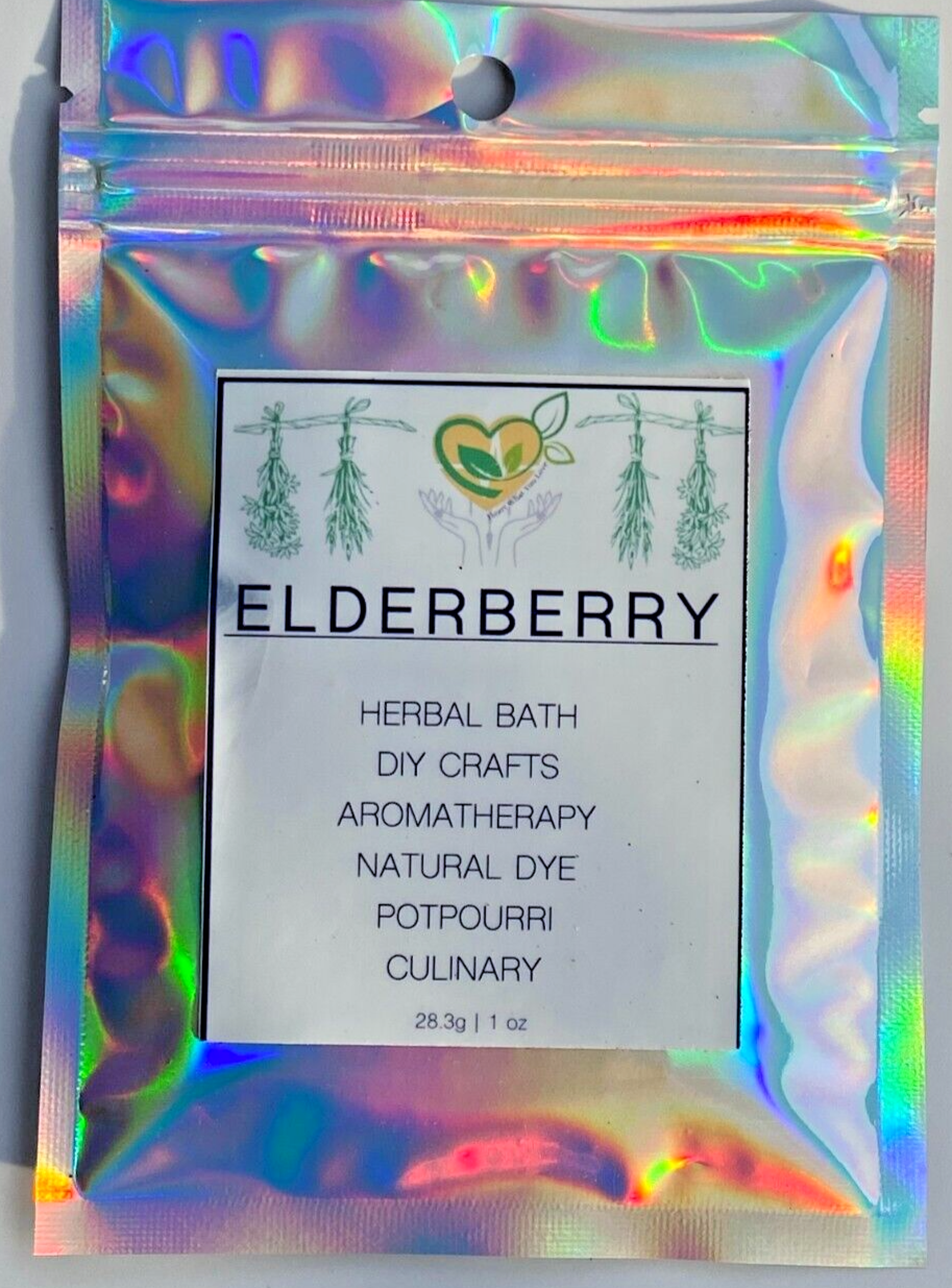Elderberry Dried Whole Sambucus nigra Organic Kosher Berries Natural 1/4/8 OZ