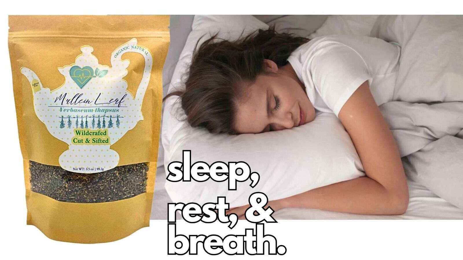 "Mullein Leaf Organic Loose Herb Tea 3.5 oz for Respiratory Wellness"