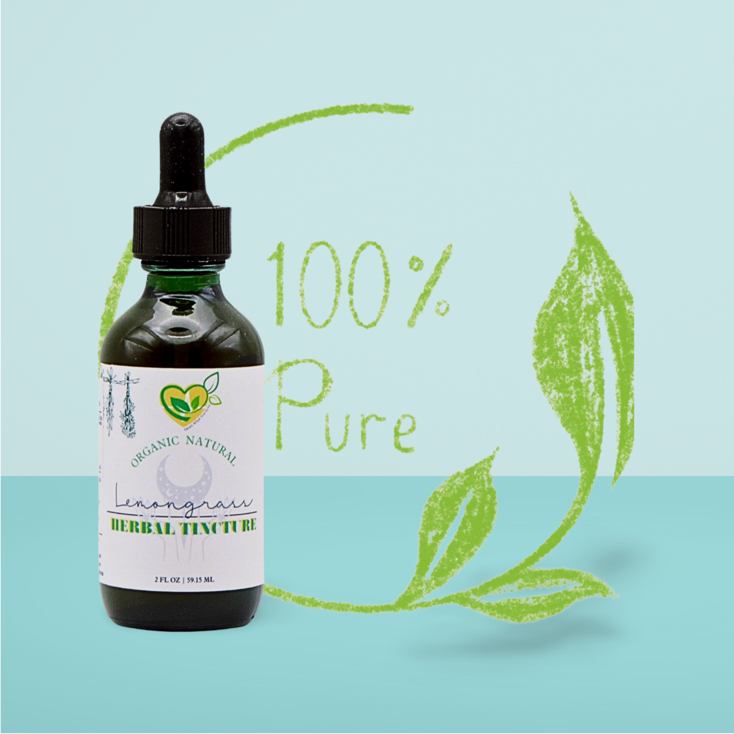 Lemongrass Tincture Power Liquid Herb Drops Natural Organic Weight Loss 2 oz