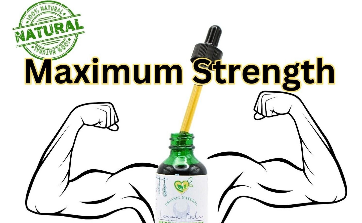 Lemon Balm Extract Non-Alcohol Liquid Herb Drops Organic Natural Aid 2 oz