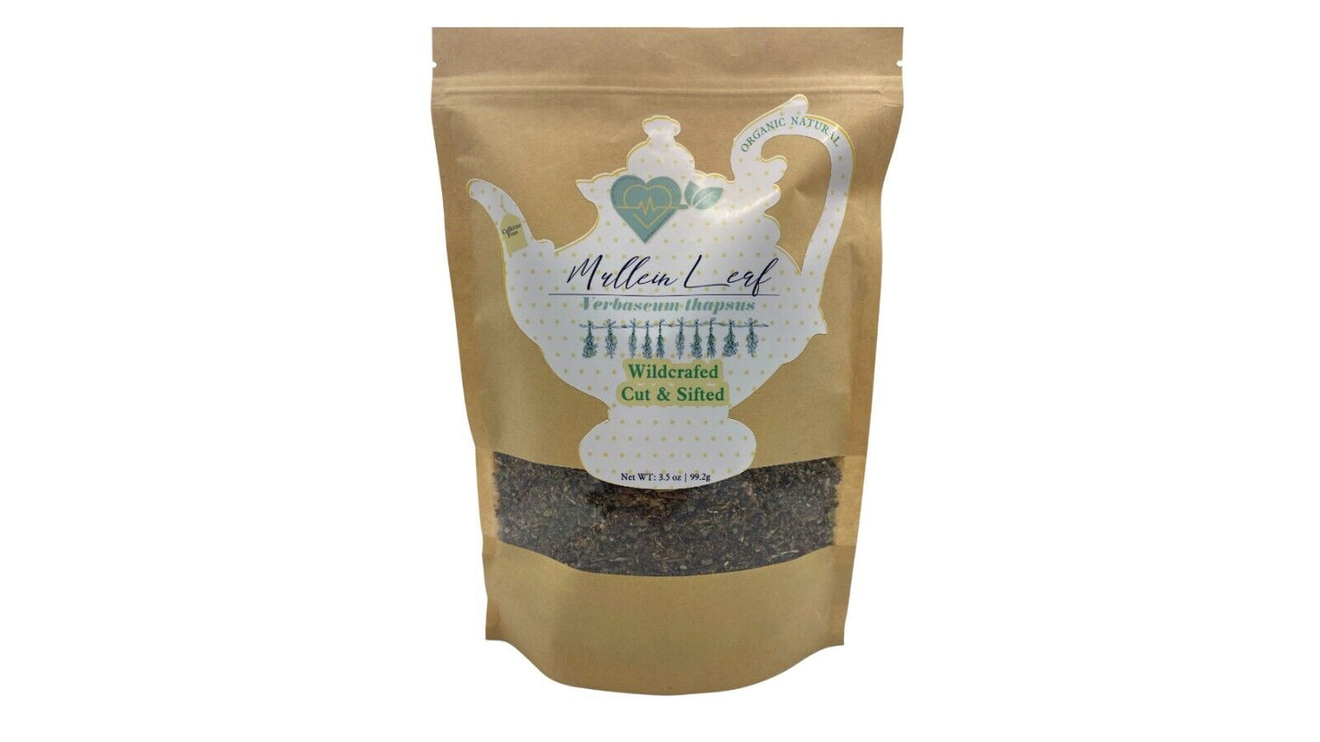 "Organic Mullein Leaf Tea 3.5 oz Loose Herb for Breathing & Lung Wellness"