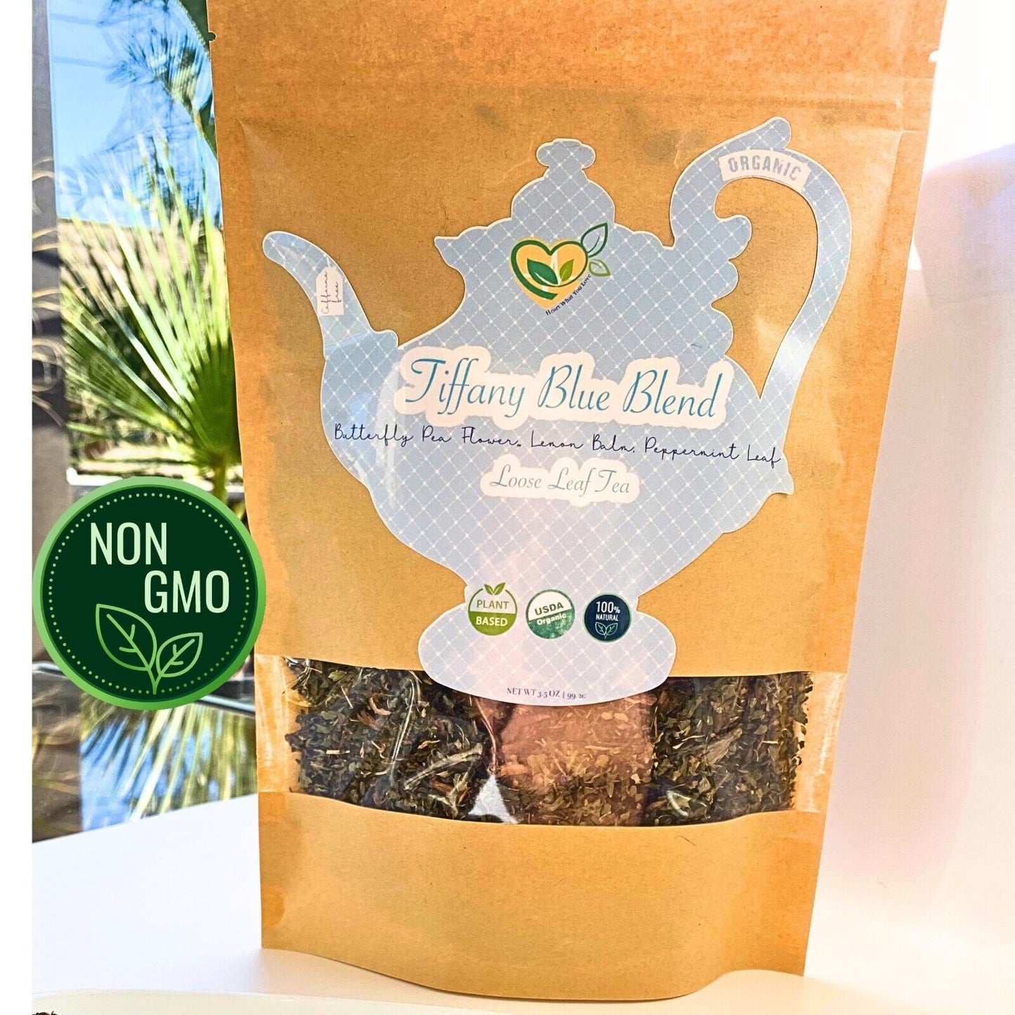 Gourmet Loose Tea A Blend of Peppermint, Butterfly Pea Flower Lemon Balm 3.5 OZ