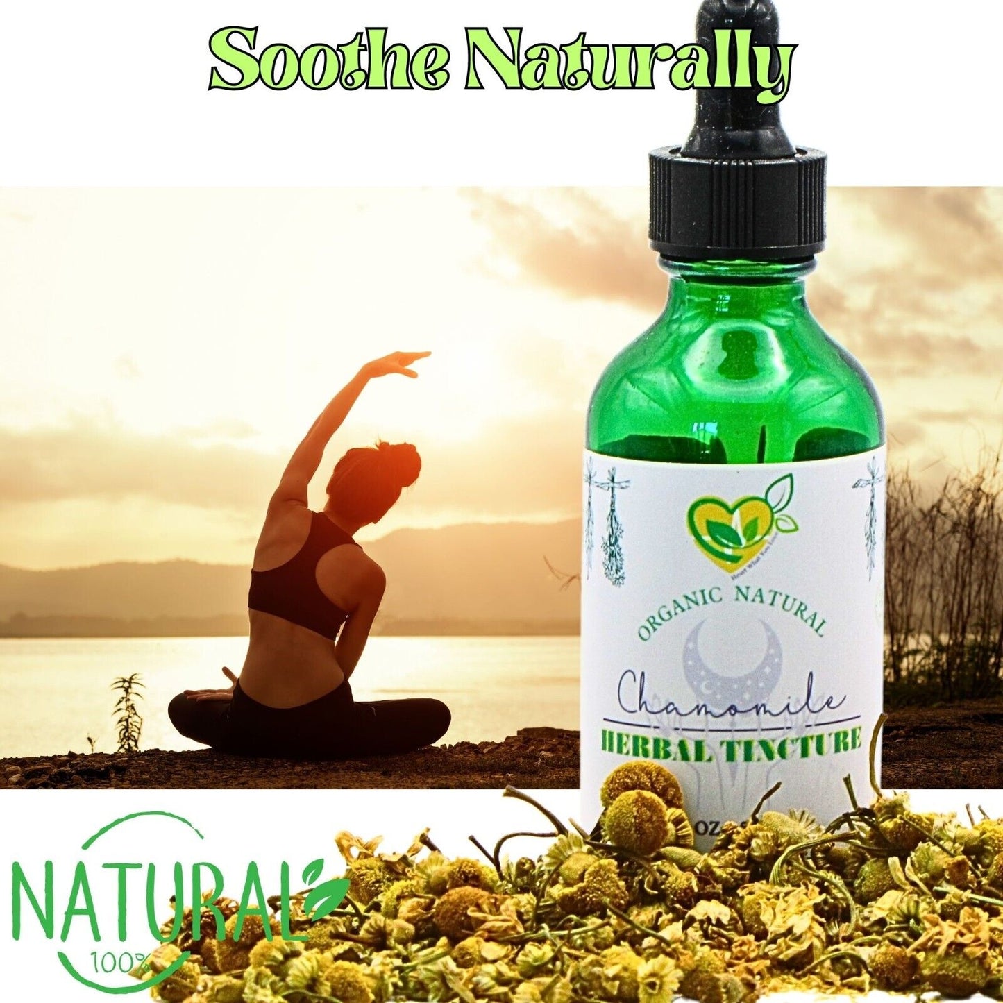 Chamomile Tincture Organic Mega Herbal Liquid Drops Natural Plant-Base 2 oz