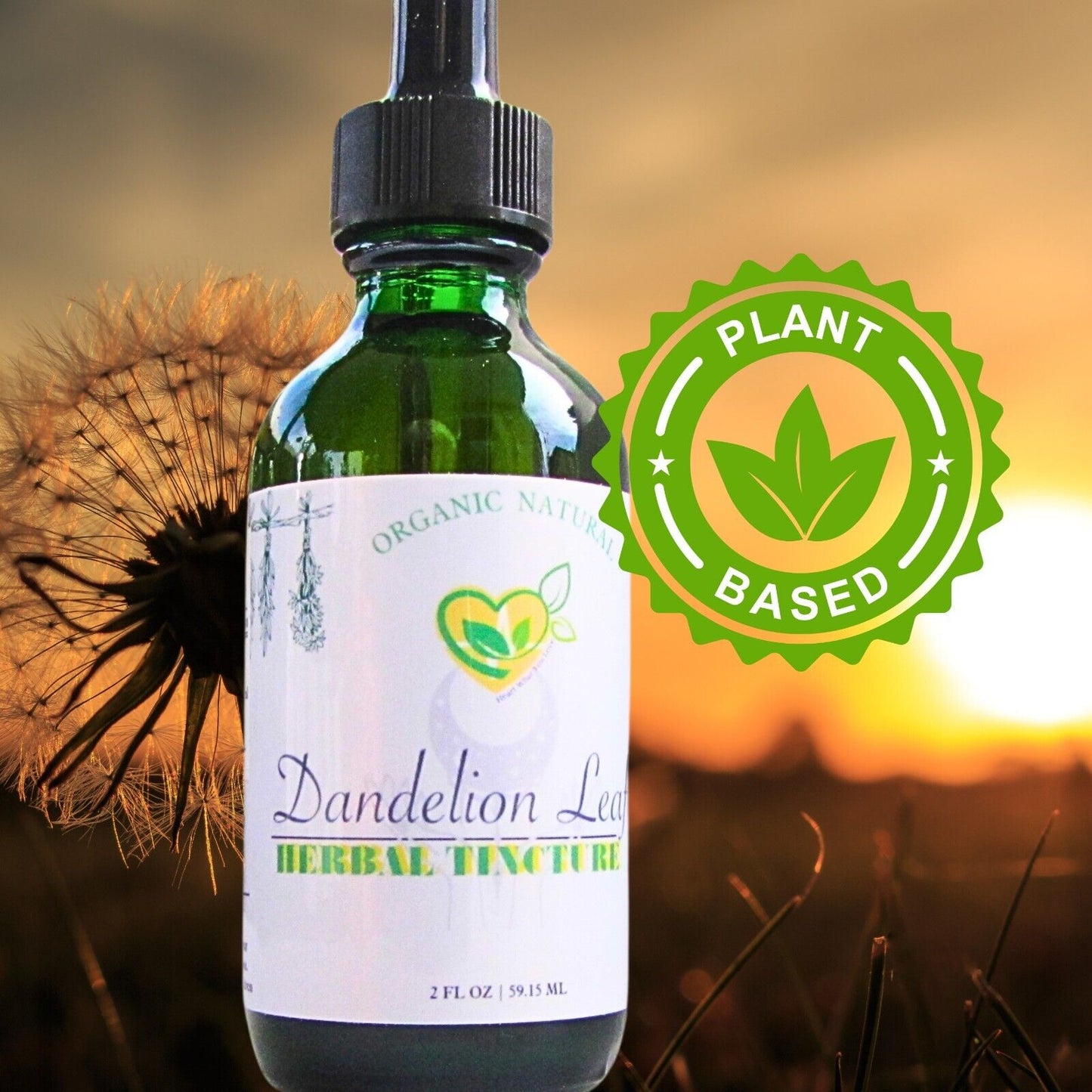 Dandelion Leaf Tincture Organic Liquid Herbal Drops Natural Liver Digestive 2oz