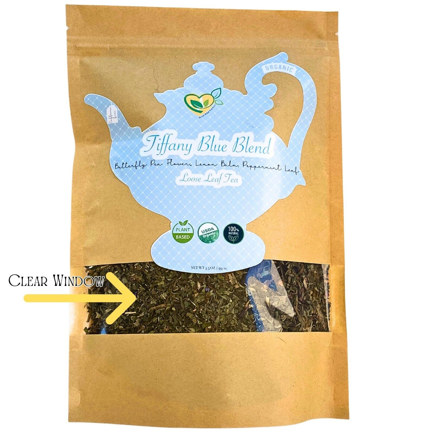 Gourmet Loose Tea A Blend of Peppermint, Butterfly Pea Flower Lemon Balm 3.5 OZ